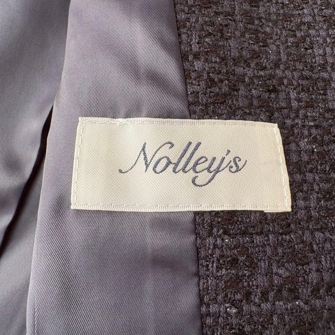 NOLLEY'S ノーリーズ ツイードノーカラージレ パールボタン ペプラム NOLLEY'S ノーリーズ ツイードノーカラージレ パールボタン ペプラム