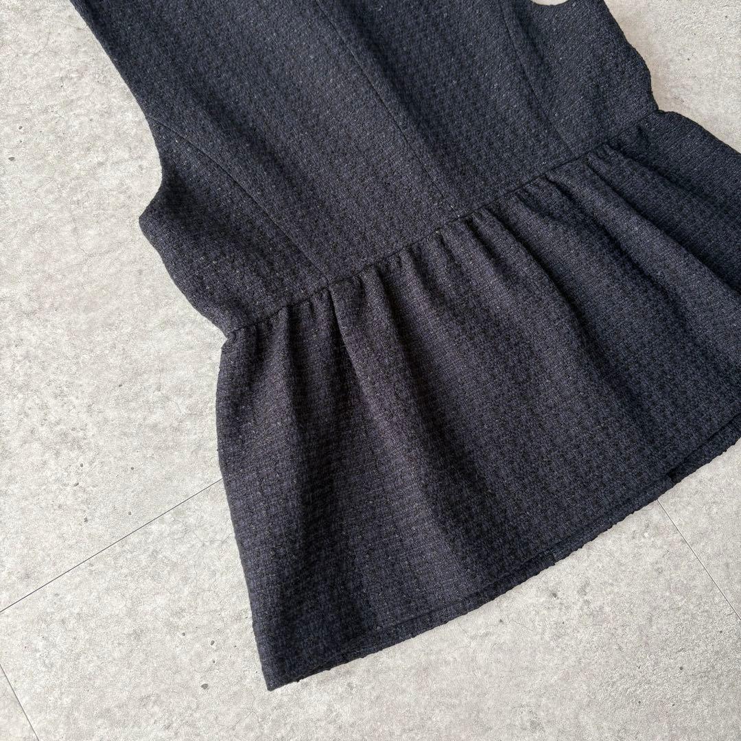 NOLLEY'S ノーリーズ ツイードノーカラージレ パールボタン ペプラム NOLLEY'S ノーリーズ ツイードノーカラージレ パールボタン ペプラム