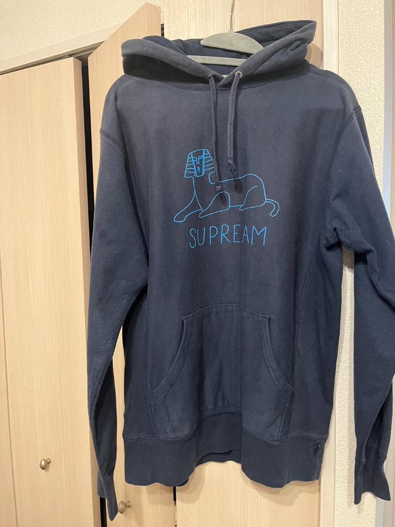 supreme】シュプリーム パーカー M ネイビー