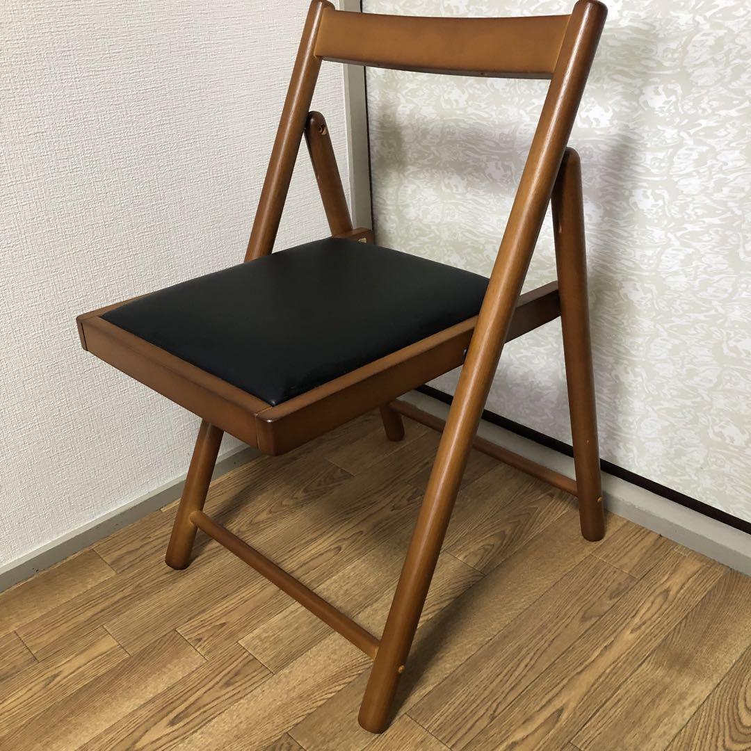 不二貿易 折りたたみチェア 椅子 木製 ミラン 3台まとめ売りΩ