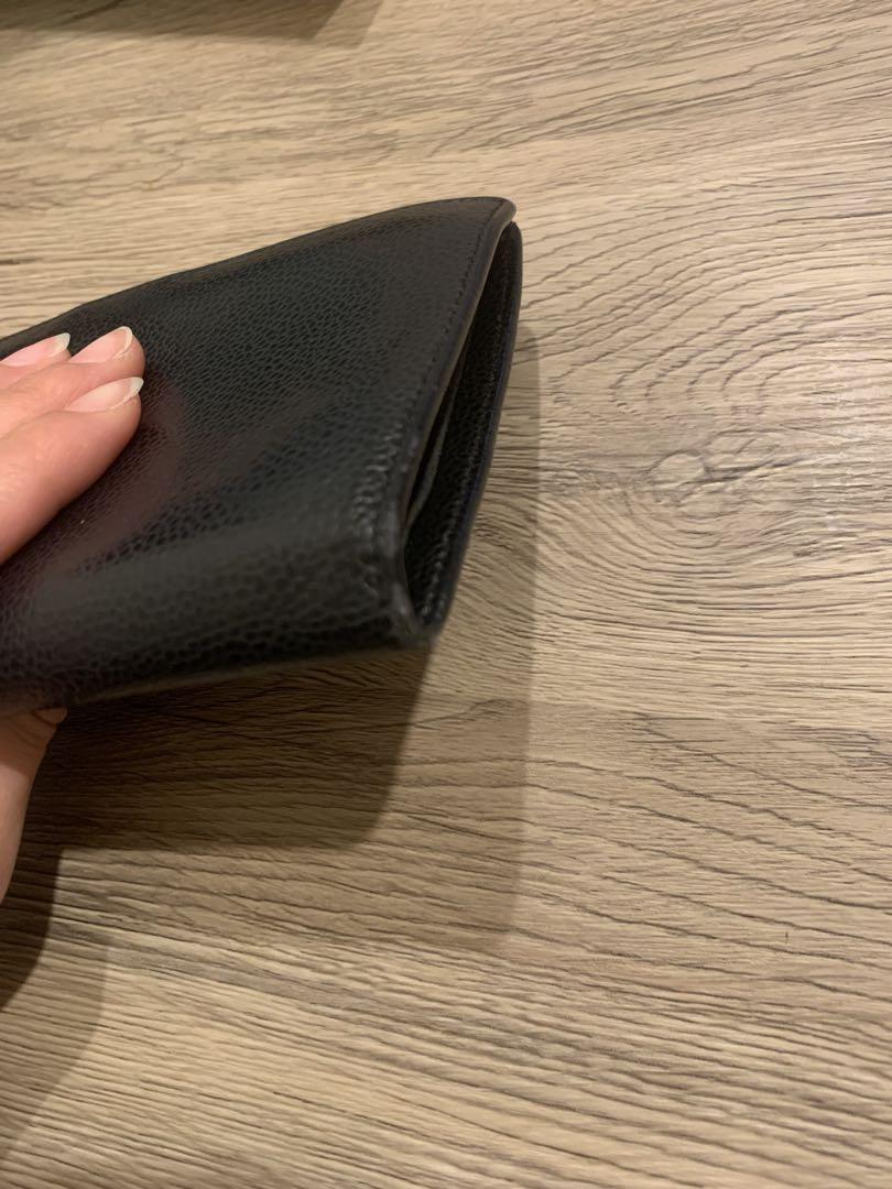 CHANEL ブラックレザー 長財布　キャビアスキン
