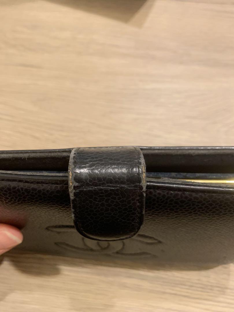 CHANEL ブラックレザー 長財布　キャビアスキン