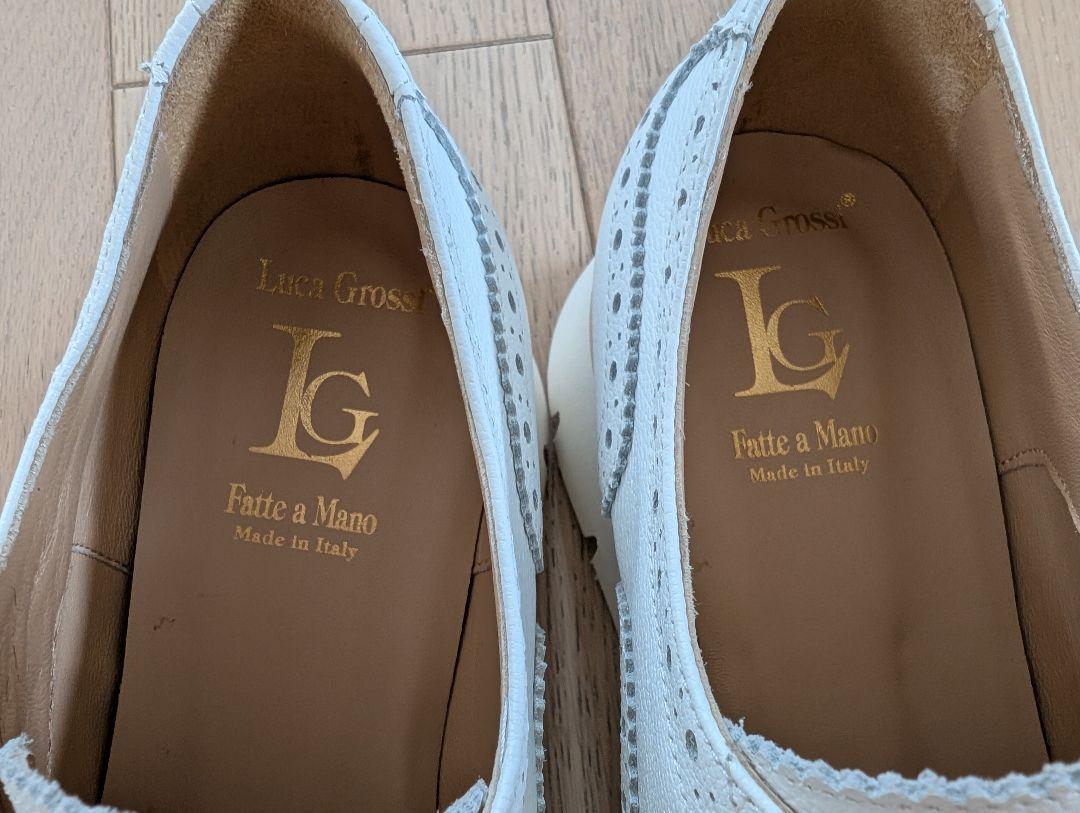 新品未使用 Luca Grossi ルカグロッシ ホワイト 厚底スタッズシューズ