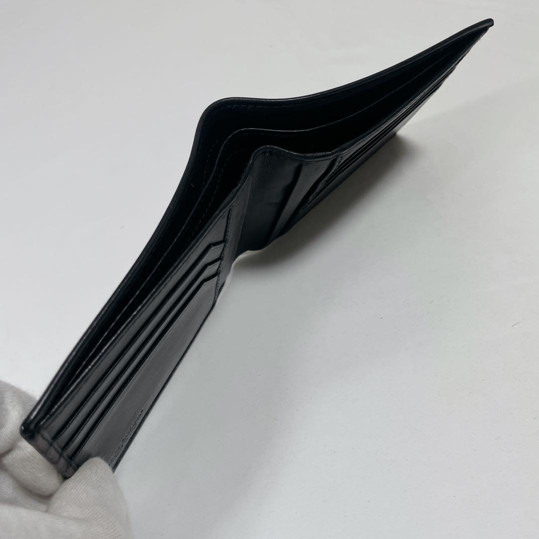 ドルチェ&ガッバーナ　ロゴプレート　レザー　折り財布　黒