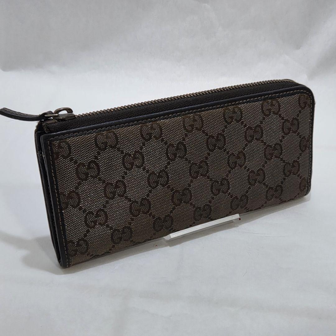グッチ GUCCI L字ファスナー長財布 GG柄 グレー 小物 レディース