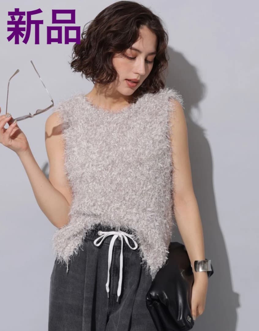 【新品】Arpege story ベロアリボンニットベスト