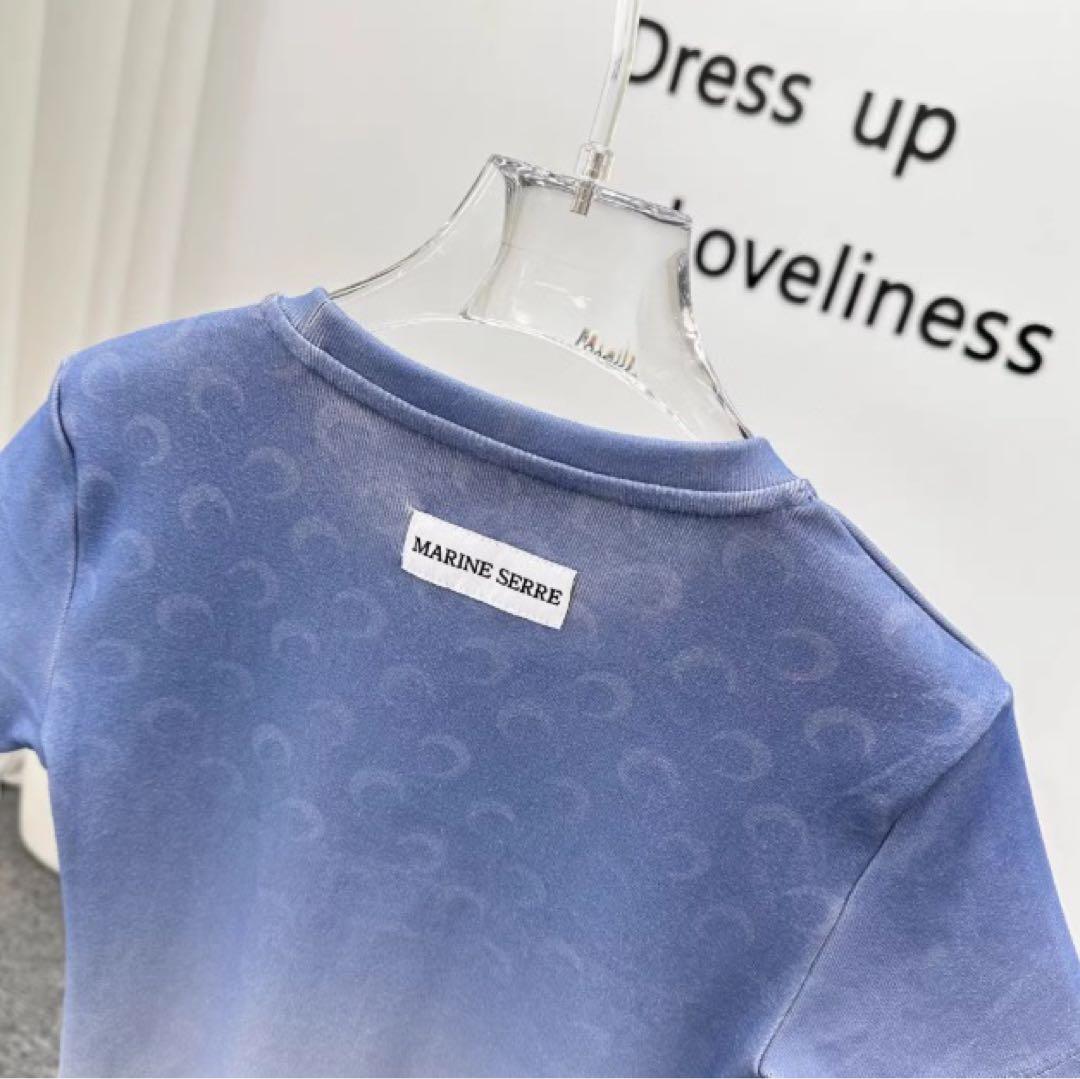 【MARINE SERRE】関税送料込 コットン ベイビーフィットTシャツ MARINE SERRE コットン ベイビーフィットTシャツ M - メルカリ