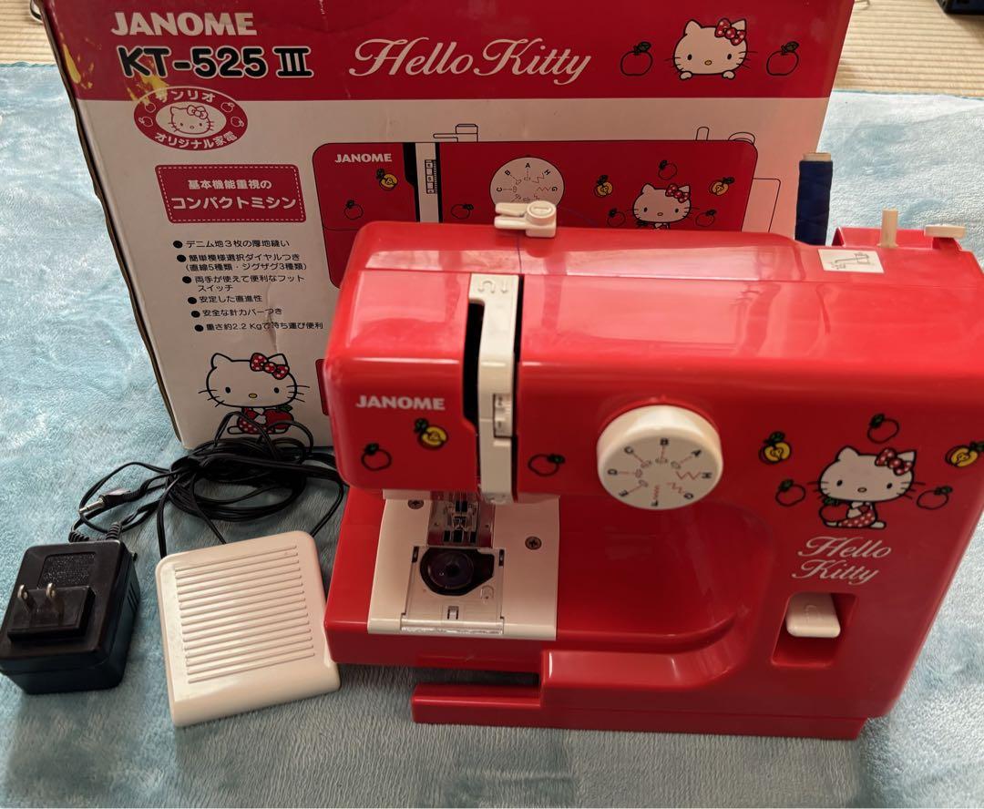 レア品　ジャノメ　JANOME KT-525Ⅲ ハローキティ　コンパクト　ミシンミシン