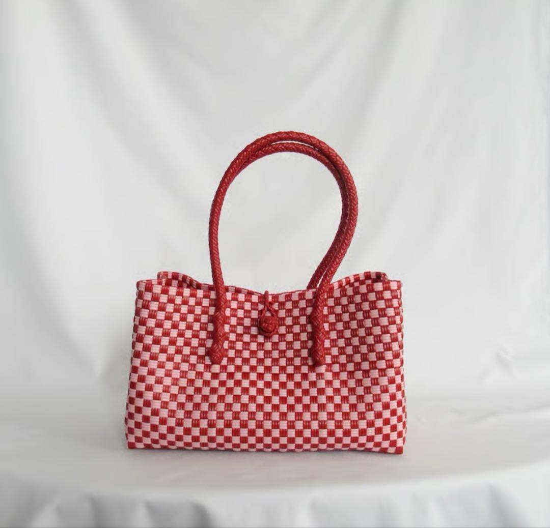 MEKEARISA メケアリサ BOSTON BAG gingham Poppy