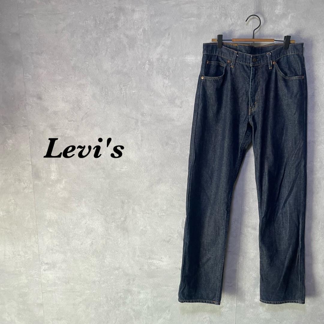 Levi's デニムパンツ 金具ボタン ポケット W32 ネイビー 3588