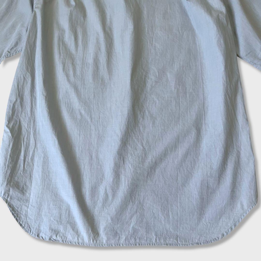 美品 マーガレットハウエル 23SS コットン 半袖シャツ ブルー 美品 マーガレットハウエル 23SS コットン 半袖シャツ ブルー