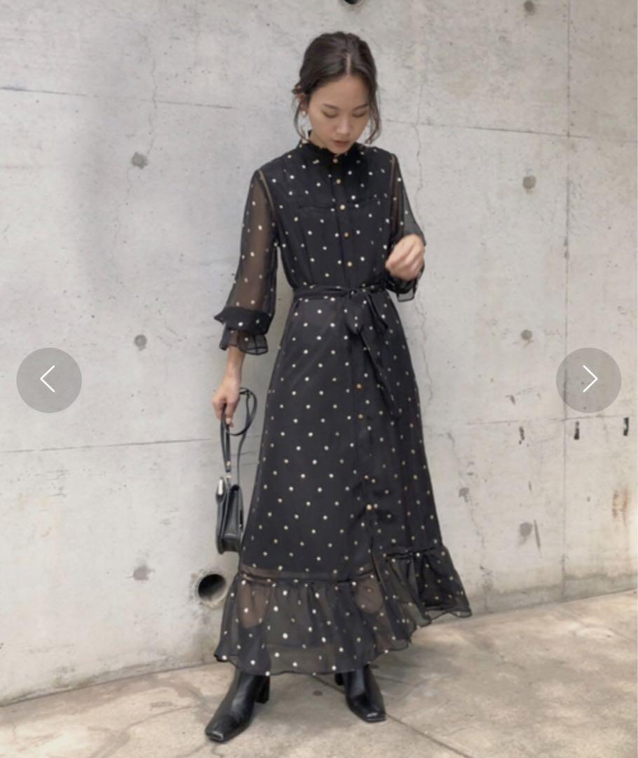 ワンピース Ameri VINTAGE/SPARKLE DOT DRESS