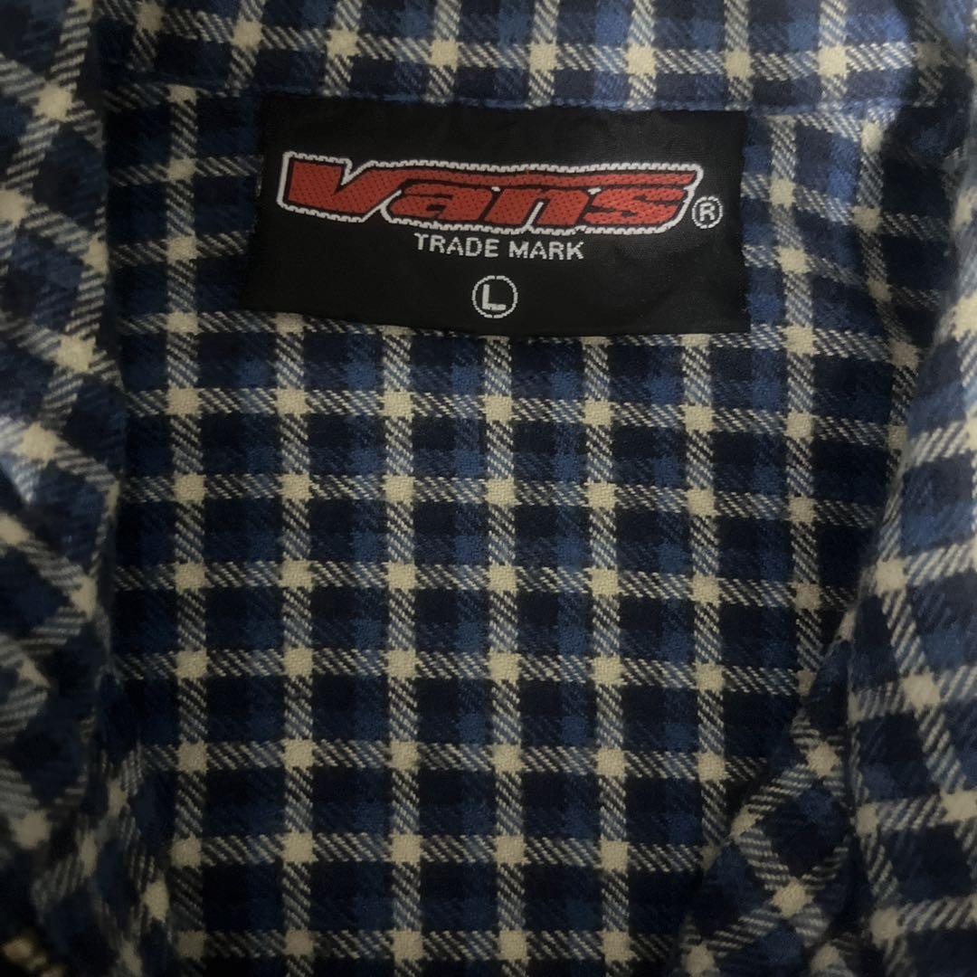 90s old vansオールドバンズ フルジップ チェック 長袖シャツ 古着L