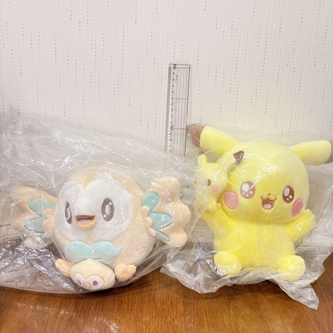 一番くじ ポケピース A賞 D賞 ぬいぐるみ セット ピカチュウ モクロー 新品