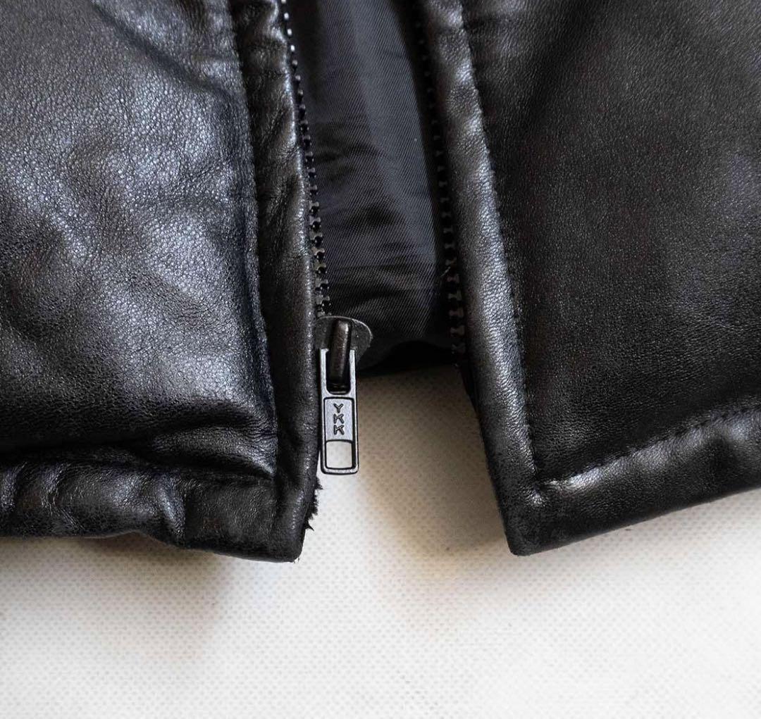 SCHOTT【214D/レザーダウンジャケット】40 ブラック ショット