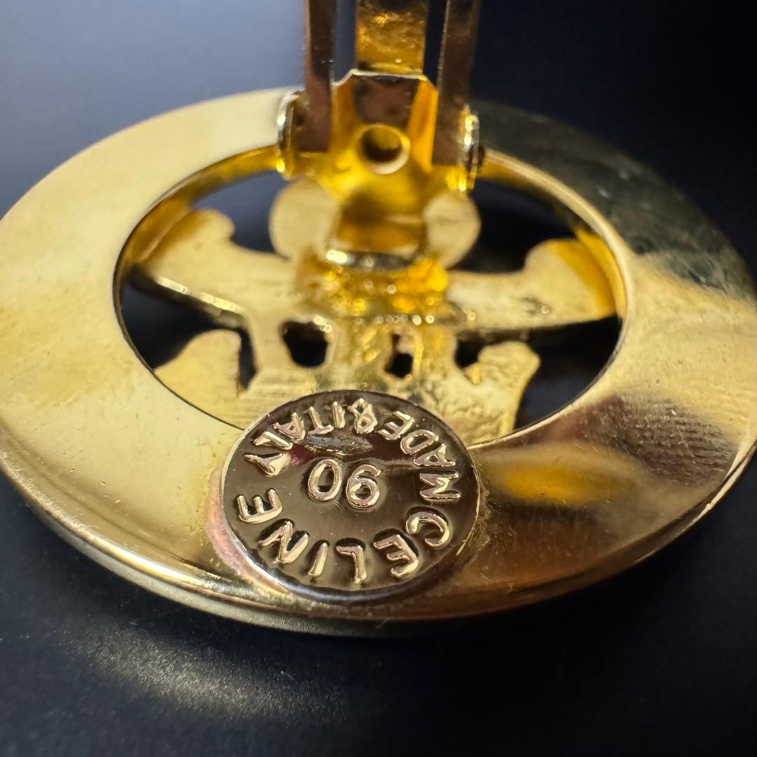 美品 セリーヌ CELINE イヤリング アクセサリー ホースモチーフ 丸型 美品 セリーヌ CELINE イヤリング アクセサリー ホースモチーフ 丸型