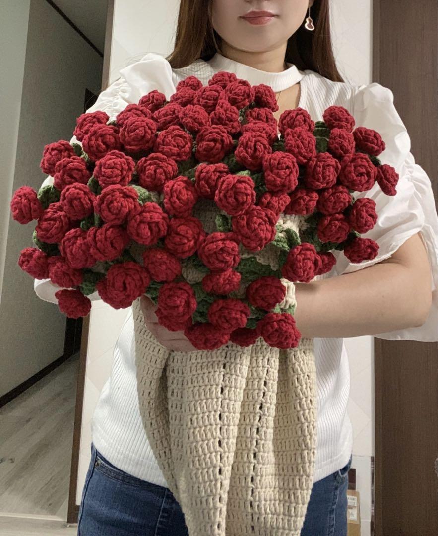 バラの花束ブランケット，直径1.03メートル71本の大きなバラ