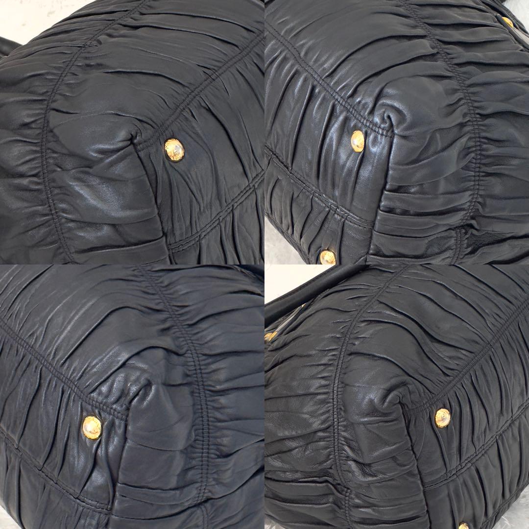 美品⭐️PRADA プラダ ハンドバッグ レザー ブラック ナッパレザー トート