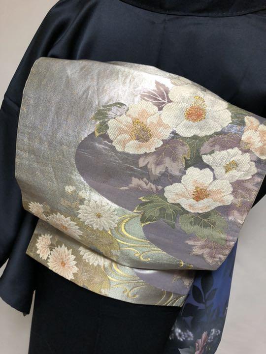 セット⇗ 草花舞蝶シルエット 銀彩の訪問着 袋帯5点セット❣️ uY0XF-m49639204661 暈し染め になります