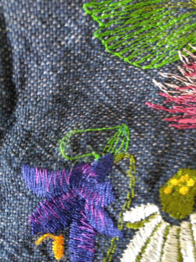 45R 鳥花刺繍ワンピース