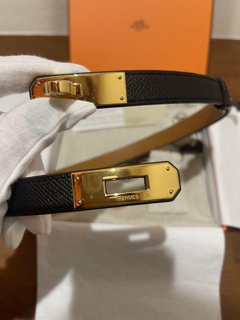 土日限定値下げ　新品　エルメス　ケリーベルト　ブラック　黒　金具　ゴールド　W刻