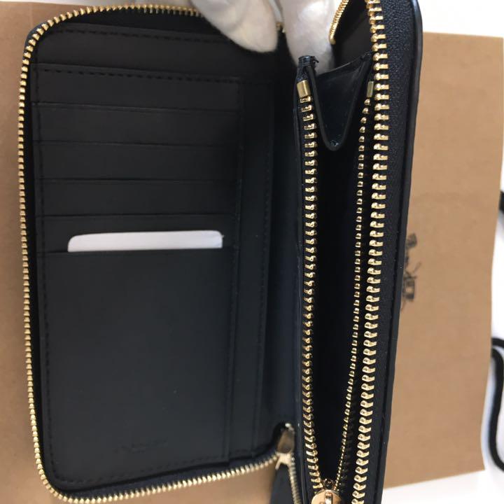 新品未使用☆コーチ COACH コンパクト ラウンド 長財布 ブラック