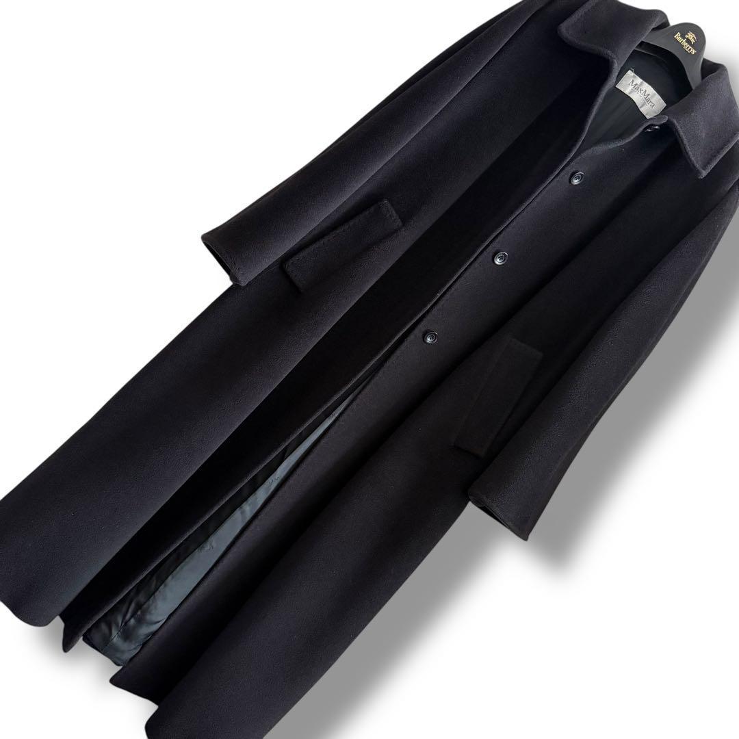 マックスマーラ 白タグ　黒 ウール　カシミヤ 極美品☆白タグMaxMara☆カシミヤ☆美しいドレープ☆ステン