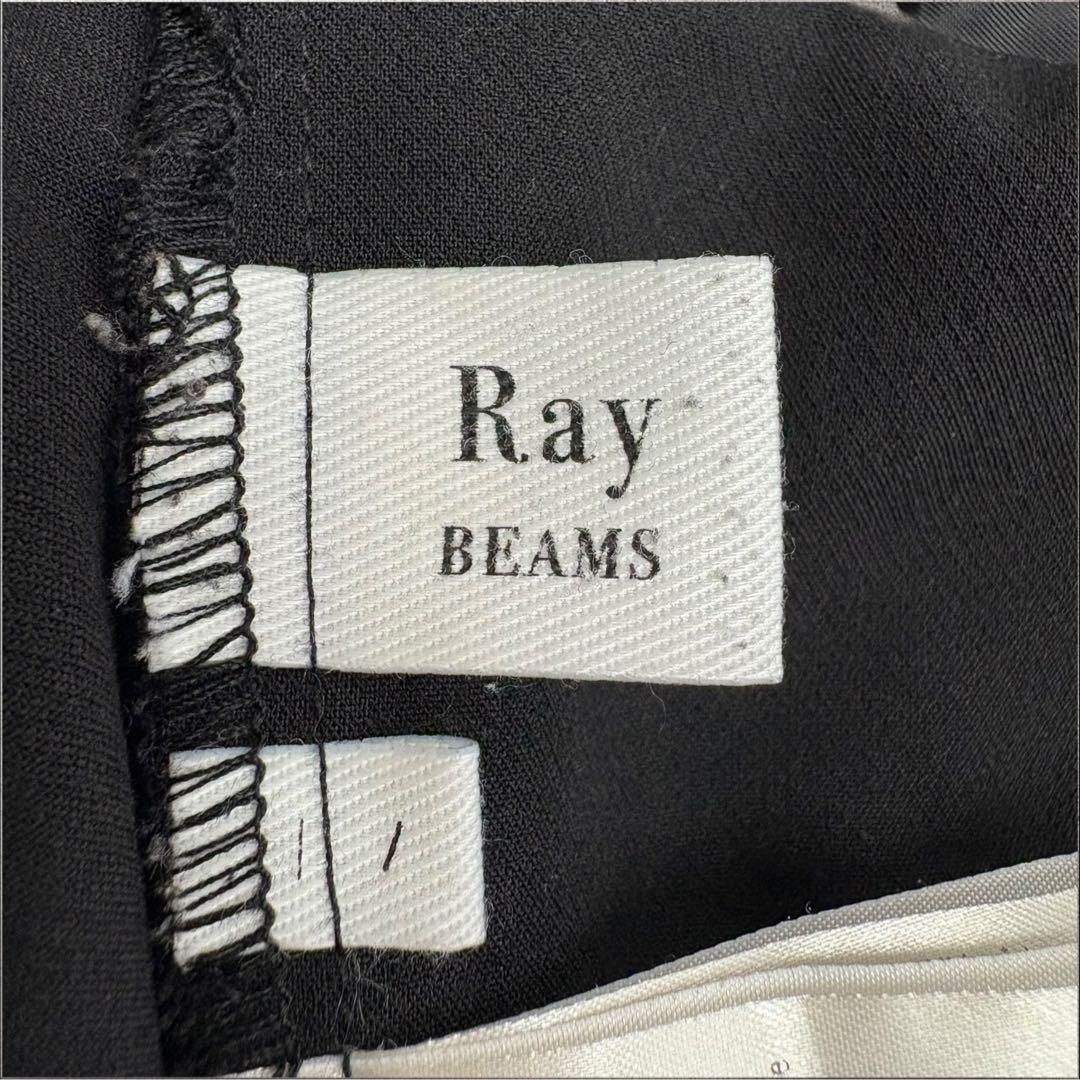 A132 Ray BEAMS フレア パンツ フロントボタン ブラック - メルカリ
