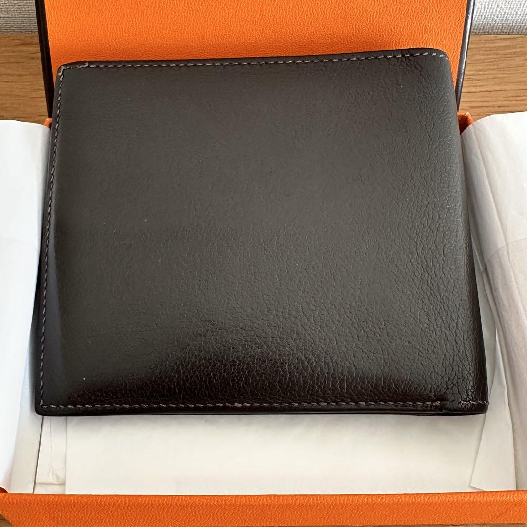 HERMÈS メンズ　二つ折り財布　ダークブラウン