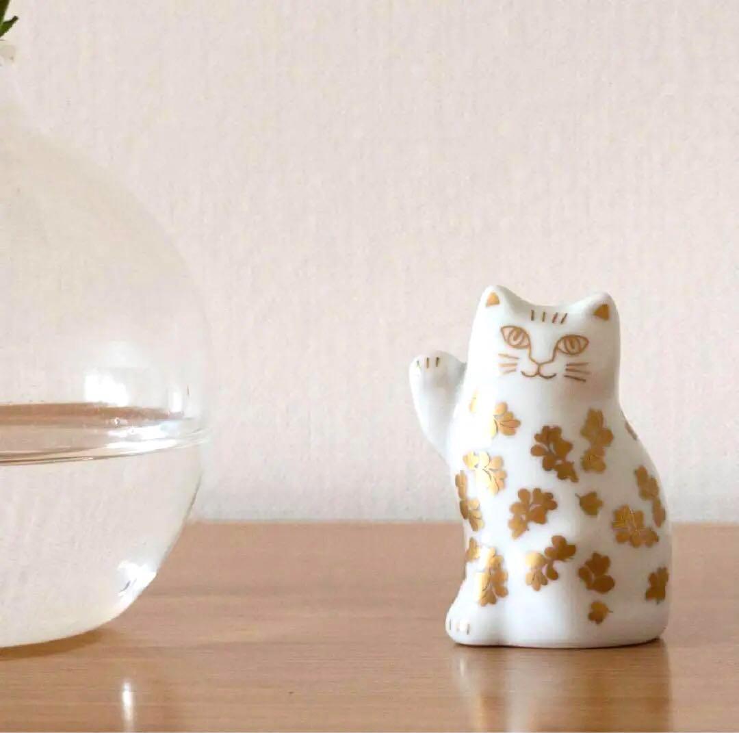 古着人気アイテム 金 まねくねこのこ リサラーソン 希少品 置物 縁起物 招き猫 置物