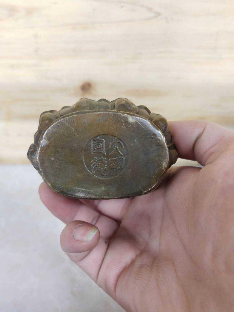 銅製坐蓮観音の置物 銅仏 仏像 工芸品 美術品