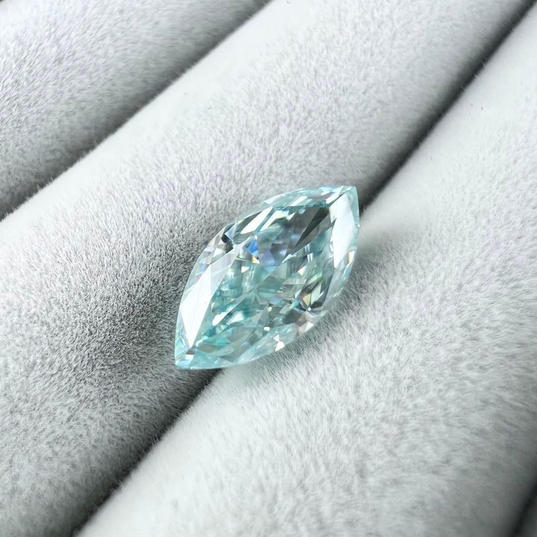 ブルーモアッサナイト マーキスカット 約1.6ct ルース ダイヤモンド