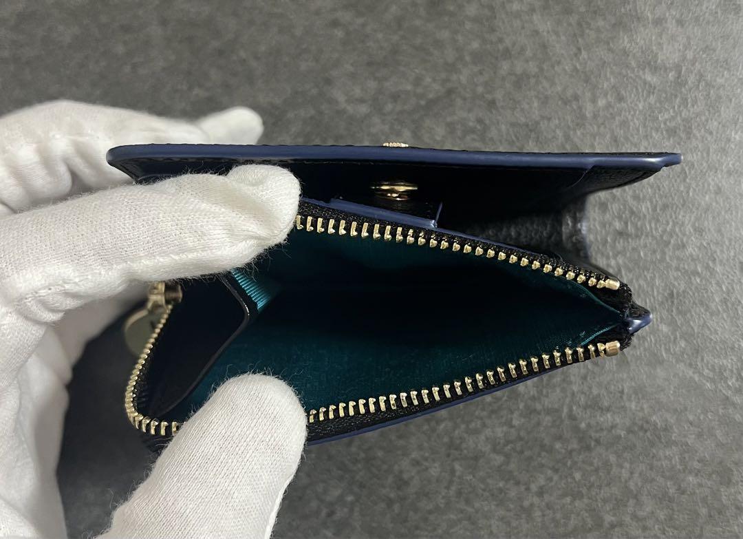 未使用　LANVIN en Bleu リム 二つ折りコンパクト財布