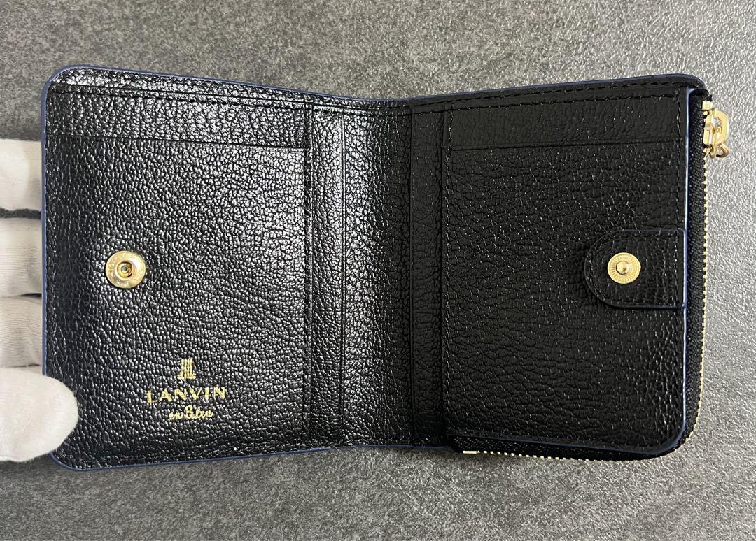 未使用　LANVIN en Bleu リム 二つ折りコンパクト財布