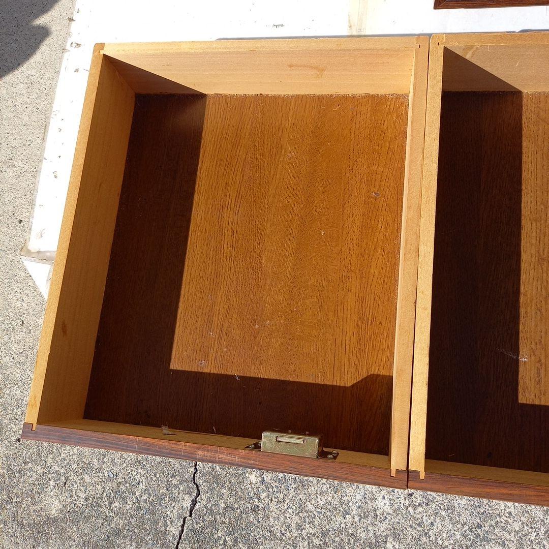 古民家蔵出し　木製 小箪笥 三段引き出しn三段引き出し ｜三段小引き出し 40×35×35cm アンティークブラウン 木製つまみ