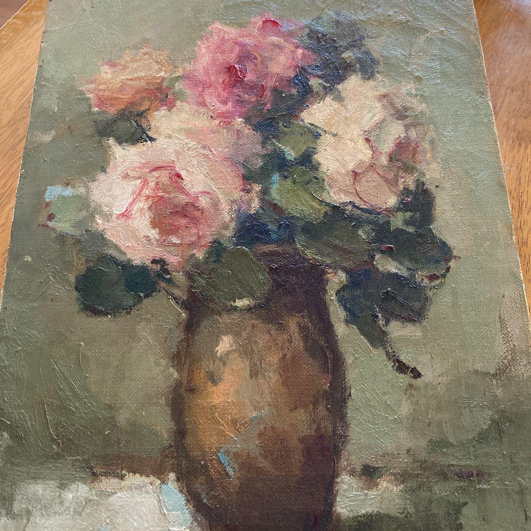 油絵 薔薇 山崎翠祥作