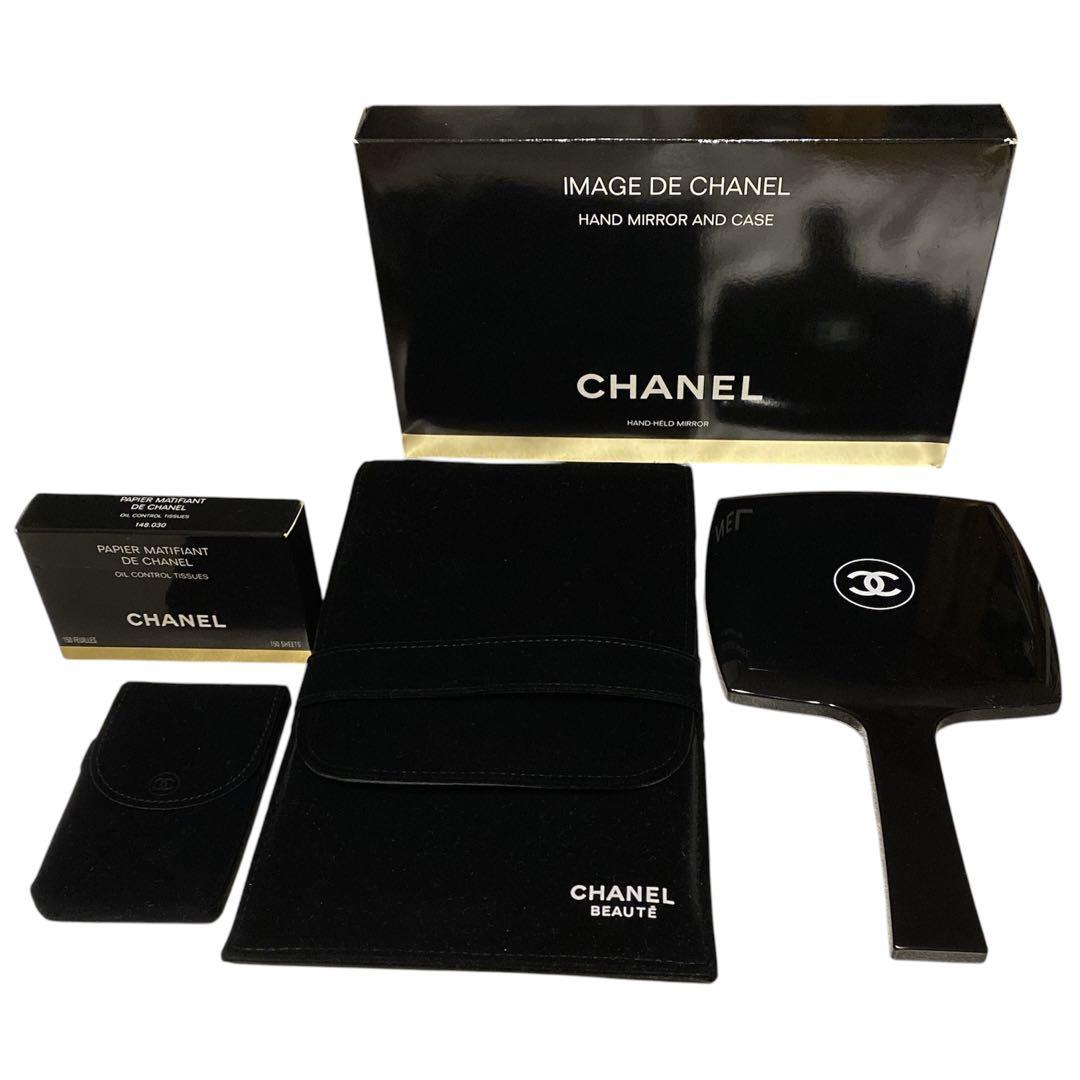 美品 ヴィンテージCHANEL ハンドミラーあぶらとり紙セット 美品 ヴィンテージCHANEL ハンドミラーあぶらとり紙セット