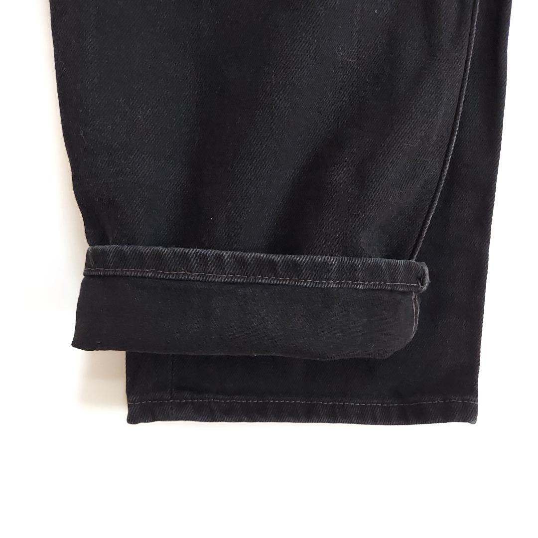 W44 リーバイス550 極太 ブラックデニム テーパードバギーパンツ