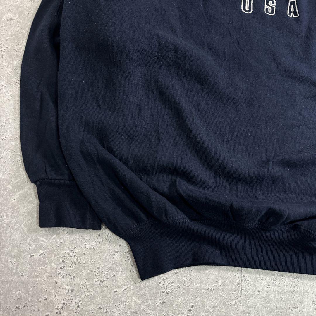NIKE 90s スウェット トレーナー 刺繍ロゴ 銀タグ ネイビー XL