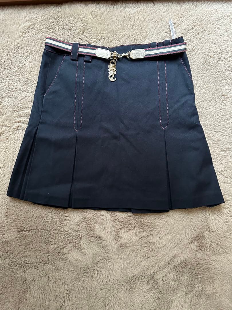 BURBERRY BLUE LABEL プリーツスカート 38ネイビーM BURBERRY BLUE LABEL
