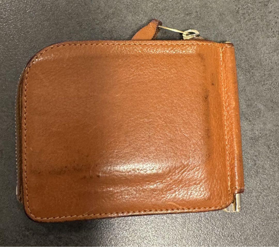 オレンジ ジッパー付き財布 カードポケット付き