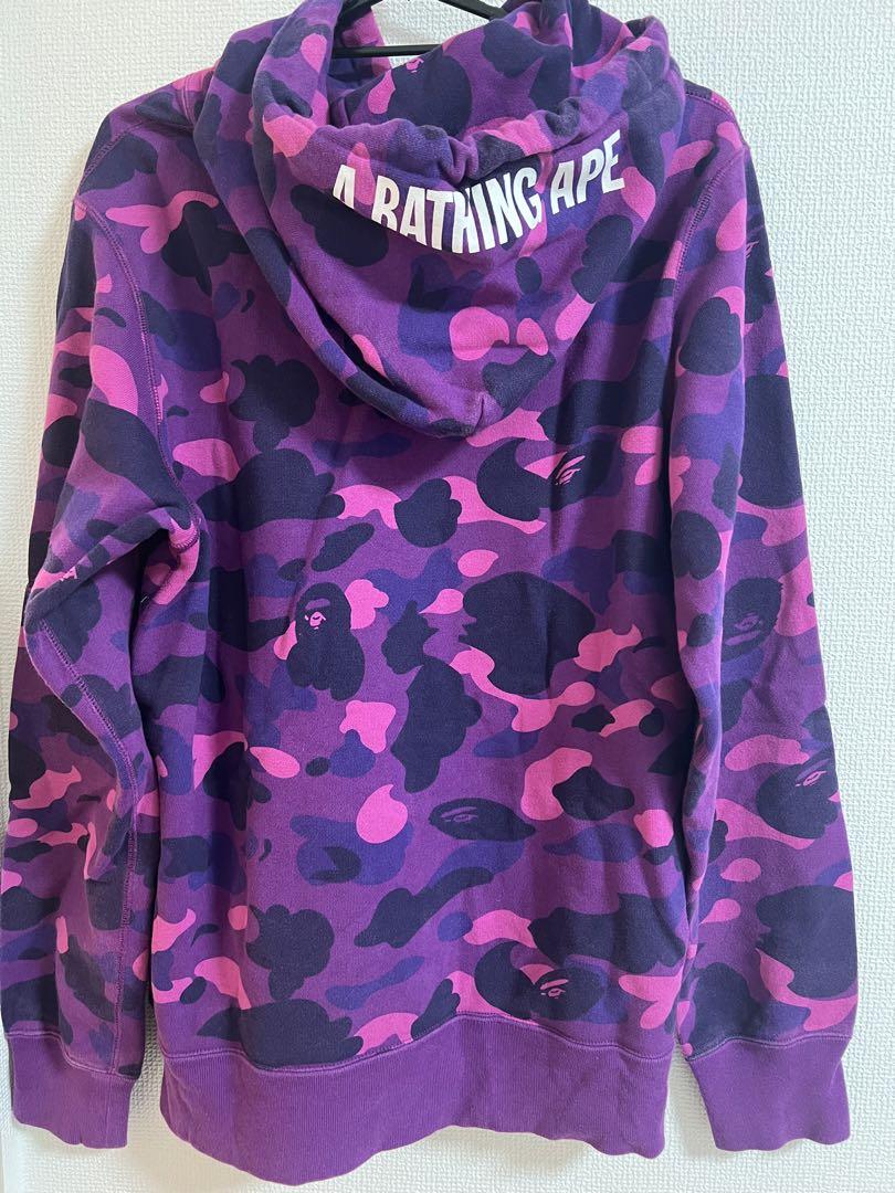 最低価格の A メンズ 紫・ピンク・黒 迷彩パーカー APE BATHING トップス