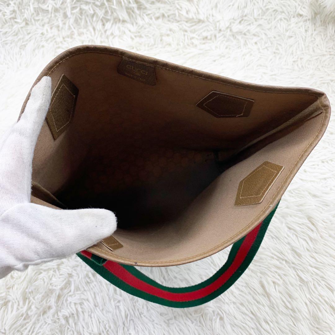 【✨美品✨】 グッチ GGスプリーム シェリーライン トートバッグ ベージュ