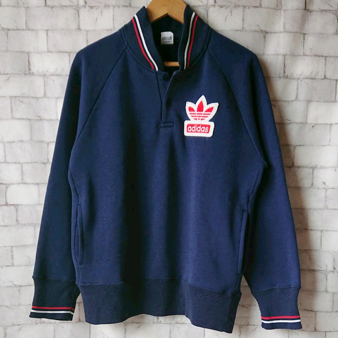 80s90s デサント製アディダス スウェット センターデカロゴ刺繍