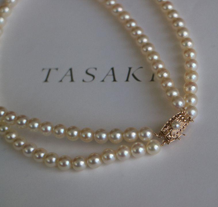 TASAKI タサキ 田崎 k14真珠 パール 2連ネックレス