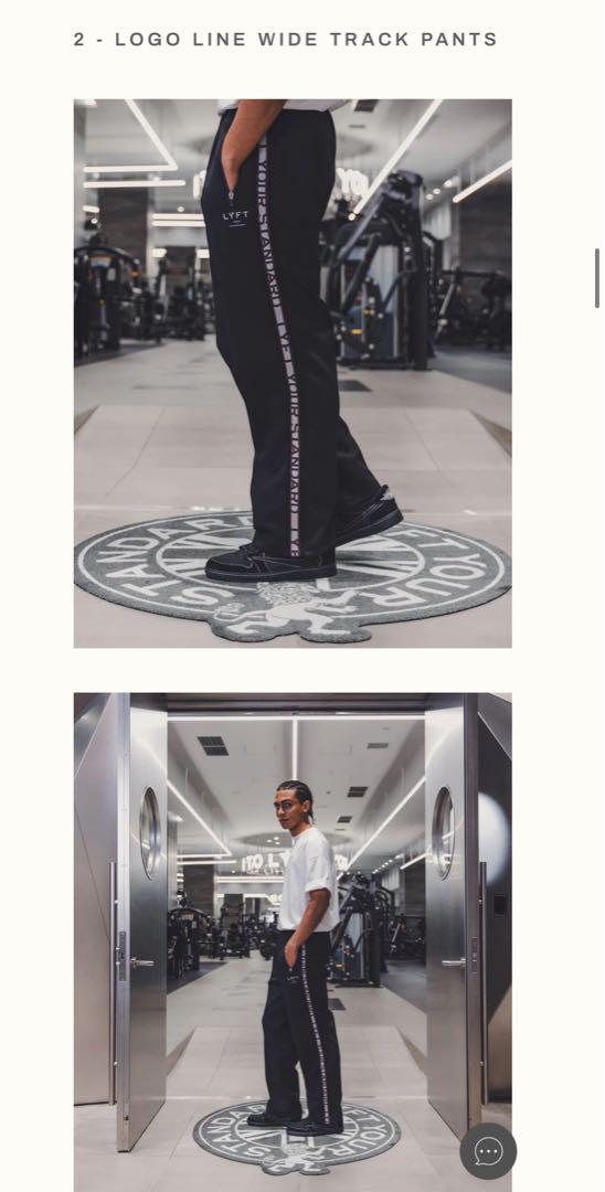 LYFT Logo Line Wide Track Pants ブラック