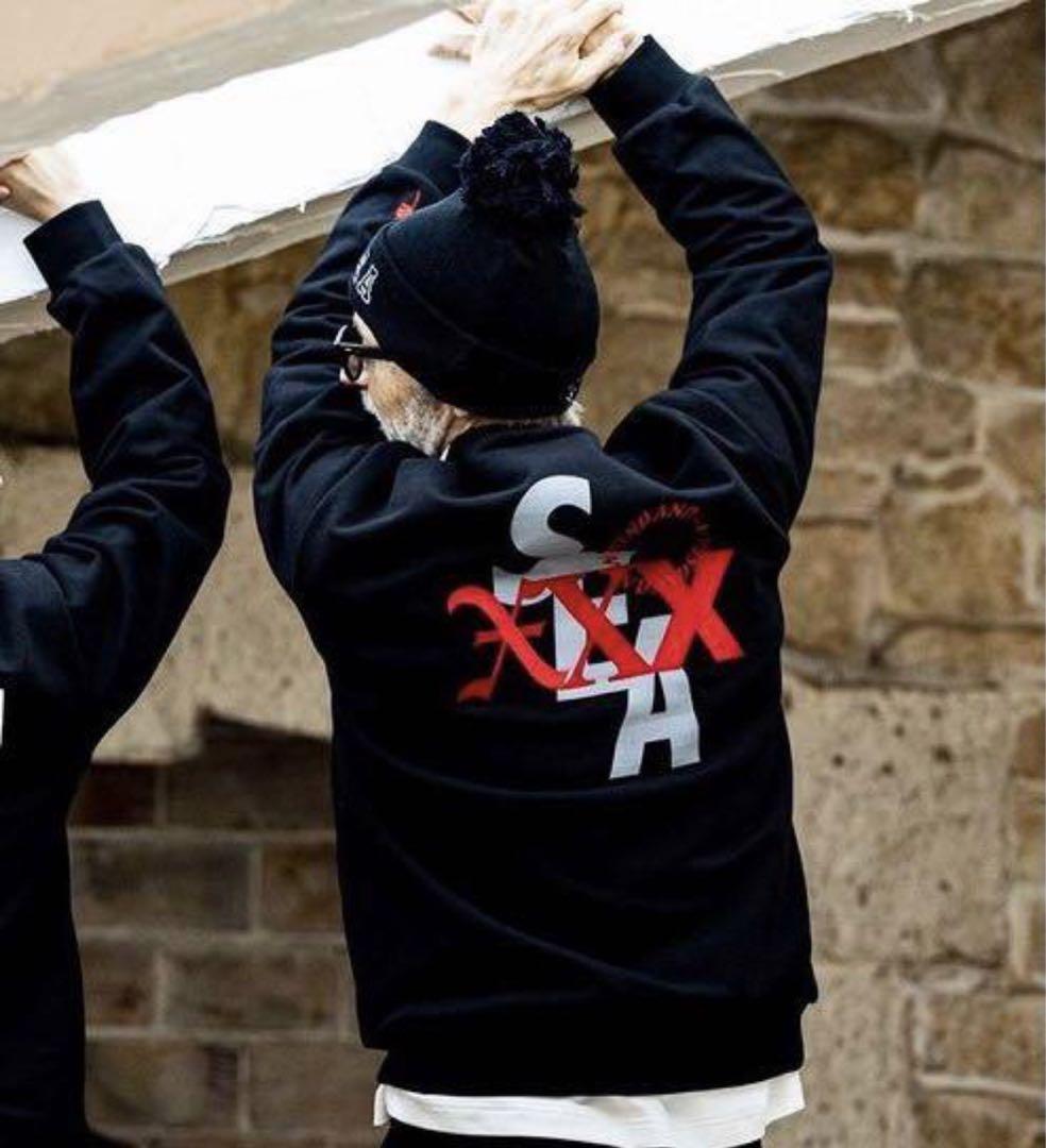 WIND AND SEA ウィンダンシー スウェット サイズ:XL / 20AW ×GOD SELECTION XXX モノグラムロゴ  スウェットシャツ (MONOGRAM CREWNECK) / ブラック 黒 / トップス トレーナー コラボ【メンズ】【中古】