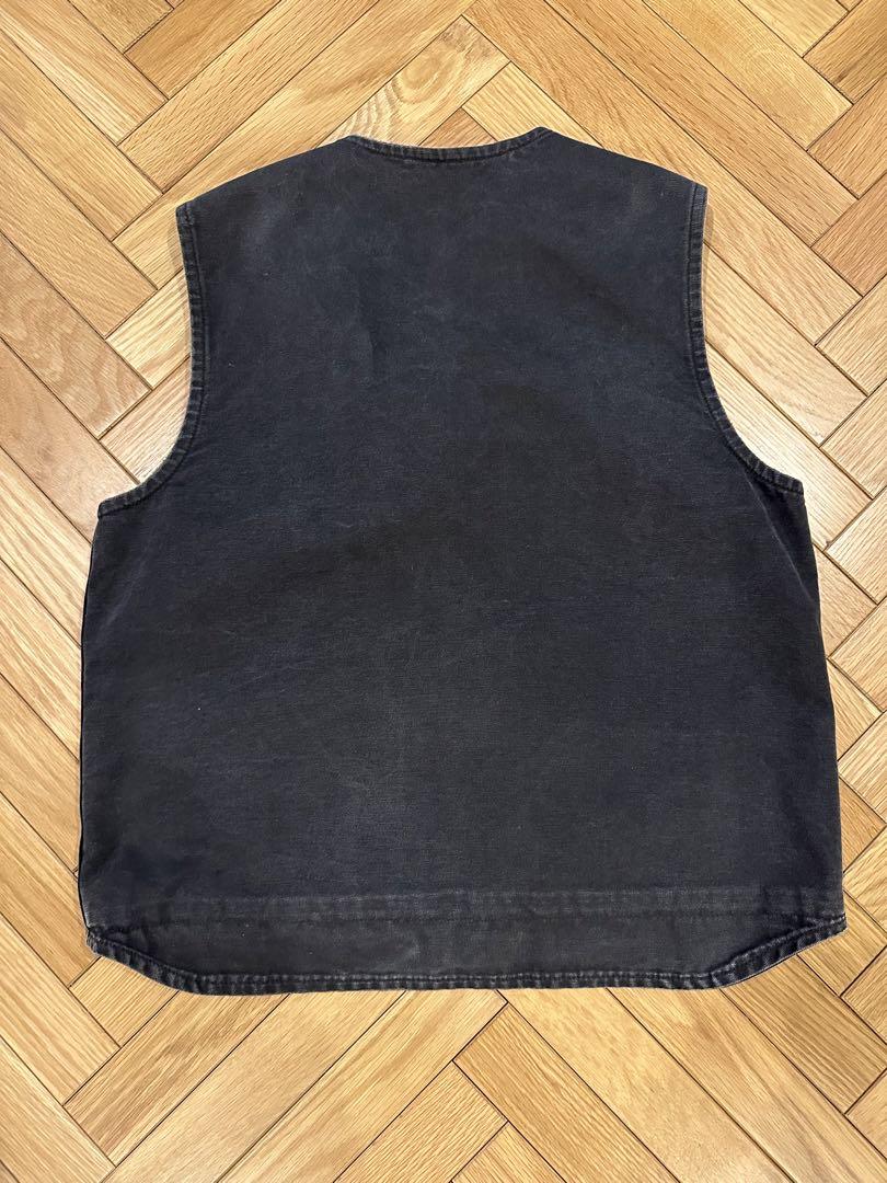 ‼️ 80s 90s Carhartt カーハート ダックベスト ブラック 黒 90s Carhartt ダック地ベスト USA製 カーハート ブラック (S1428
