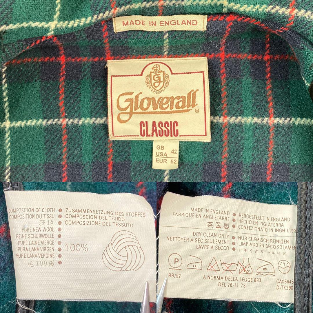 【専用　英国製】グローバーオール クラシック ダッフルコート チェック 紺 XL