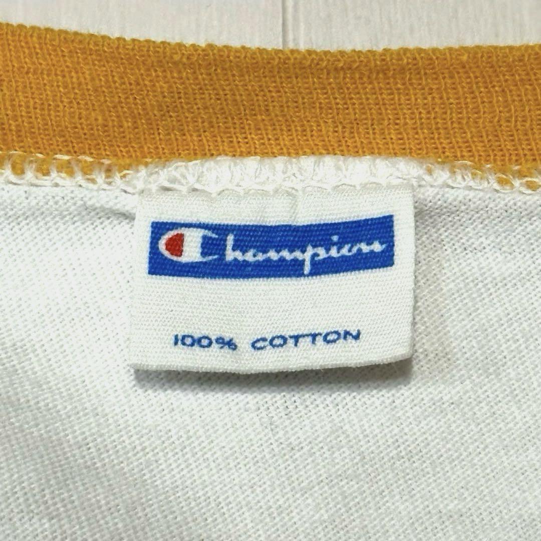 70s ビンテージ チャンピオン バータグ 染み込み リンガーTシャツ ランタグ